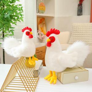 Peluche <span class=keywords><strong>de</strong></span> Gallina Blanca Personalizado OEM/ODM - Colores y Patrones Personalizables, Gallina <span class=keywords><strong>de</strong></span> Peluche Personalizada con Peineta Roja para Regalos - Product Image 3