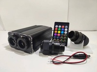 Kit de plafonnier à fibres optiques LED scintillantes à double port 18W, éclairage de plafond étoilé RGBW pour toit de voiture, ciel étoilé avec télécommande RF et application
