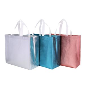 กระเป๋าผ้าไม่ทอ กันน้ำ สีทองวิบวับ กระเป๋าเงา กระเป๋าโท้ทผ้าไม่ทอ - Product Image 2