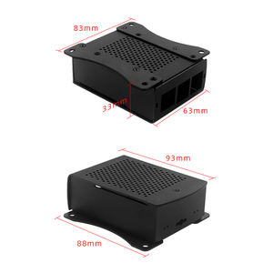 Carcasa de aleación de aluminio Raspberry <span class=keywords><strong>Pi</strong></span> 4, soporte colgante negro, caja de Metal con ventilador de refrigeración opcional para Raspberry <span class=keywords><strong>Pi</strong></span> 4 Modelo B - Product Image 4