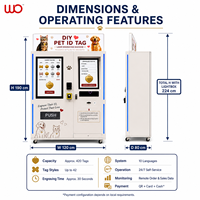 Máquina Expendedora Comercial Inteligente de Placas de Identificación para Mascotas, Grabado Láser Personalizado, Acero Inoxidable, Código QR, Monedas, Centro Comercial