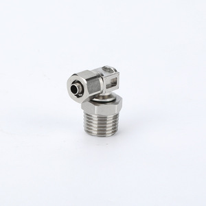 Raccord rapide SiVK en acier inoxydable, joint rotatif à filetage externe à angle droit de 90 degrés pour tuyau d'air, série PL, type SMC - Product Image 4