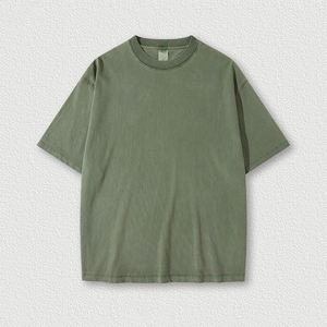 Camisetas de manga corta de punto de algodón 100% en blanco para hombre al por mayor diseño de hombros caídos ajuste regular de alta calidad - Product Image 1