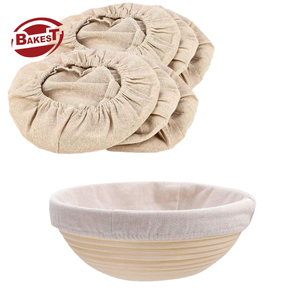 BAKEST <span class=keywords><strong>Cesta</strong></span> <span class=keywords><strong>de</strong></span> fermentación <span class=keywords><strong>de</strong></span> pan <span class=keywords><strong>de</strong></span> ratán natural hecha a mano con forro <span class=keywords><strong>de</strong></span> lino para amasar y hornear - Product Image 6