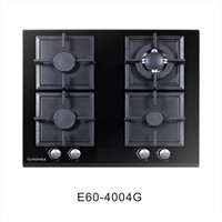 Table de cuisson à gaz encastrable OEM/ODM d'usine, 4 brûleurs, en verre trempé, compatible GPL/GN, pour cuisine domestique