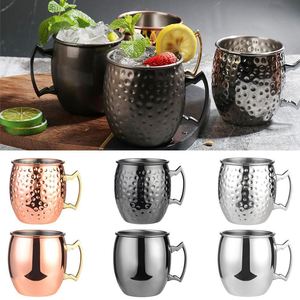 Mug à cocktail Moscow Mule en acier inoxydable 304 plaqué cuivre martelé, personnalisé pour cadeau promotionnel - Product Image 4