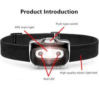 Lampe frontale rechargeable à LED réglable pour l'extérieur 7 modes Lampe de poche étanche pour le camping Lampe frontale lumineuse