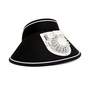 Casquette promotionnelle d'été à visière large et ouverte, avec logo personnalisé, chargement USB et ventilateur intégré, idéale pour l'extérieur - Product Image 2