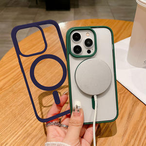 Coque transparente magnétique en acrylique de haute qualité avec de grands trous, antichoc, compatible avec iPhone 15/14 Pro Max - Product Image 1