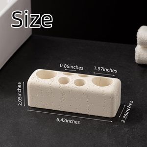 YONGYE Portaspazzolini in Travertino Naturale a 6 Scomparti, Organizzatore <span class=keywords><strong>per</strong></span> Spazzolino Elettrico e Dentifricio, Moderno Antiscivolo Premium <span class=keywords><strong>per</strong></span> <span class=keywords><strong>Bagno</strong></span> - Product Image 2