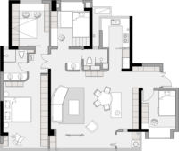 Solutions modernes de rendu 3D pour les projets de construction intérieure de toute la maison Graphique unique pour hôtels, appartements, villas