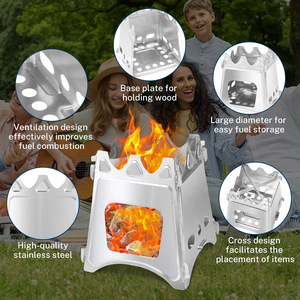 Maple Bridge Stainless Steel <b>Stove</b> Portable Simple <b>Stove</b> for Picnics, Camping, Barbecues, Windproof, Heating, Ultralight - Product Image 1