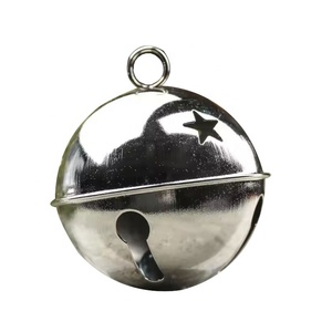 Grande cloche de Noël décorative en métal doré argenté de 80 mm 100 mm 120 mm - Product Image 1