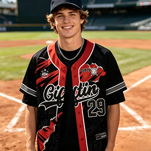 Venta al por mayor ODM: Camiseta de béisbol de poliéster de 220 g con sublimación completa, logotipo y número personalizados para uniformes de equipos de club, personalización a granel para el día del partido. - Product Image 1
