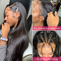 Perruques en cheveux naturels vietnamiens, lisses comme des baguettes, perruque en cheveux humains 13x6 HD, perruque frontale en dentelle de cheveux humains