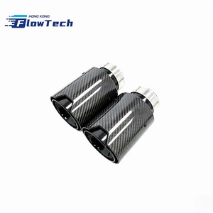 FlowTech <b>M</b> Style Carbon Fiber Exhaust Tip OD 102mm Inlet 76mm SS304 Gold Black Inner Options <b>for</b> M2/M3/M5/M6 Direct Fit - Product Image 6