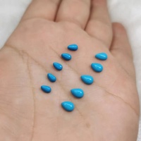 3x4 3x5 4x6 6x8mm forme de poire forme de goutte d'eau pierre Turquoise bleue Pure à dos plat Cabochons perles pour bricolage bijoux résultats