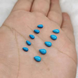 3X4 3X5 4X6 6X8Mm Peren Vorm Water Druppel Vorm Puur Blauw <span class=keywords><strong>Turquoise</strong></span> Steen Plat Rug Cabochons Kralen Voor Diy Sieraden Bevindingen - Product Image 3