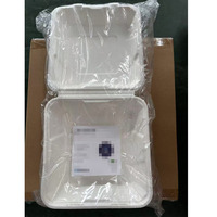 Récipients alimentaires de pulpe de bagasse de 8x8x3 pouces 1200ml à clapet de canne à sucre avec couvercle boîtes à emporter jetables de couleur naturelle