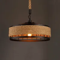 Lampes suspendues vintage en fer industriel, cordon en corde, E27 LED, noir, hauteur réglable, salle à manger, restaurant, café, lustre rétro loft