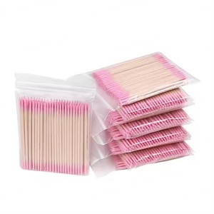 100 cotons-tiges jetables en bambou avec bâtonnets en papier, mini-embouts, taille personnalisée, pour démaquillage et beauté - Product Image 1
