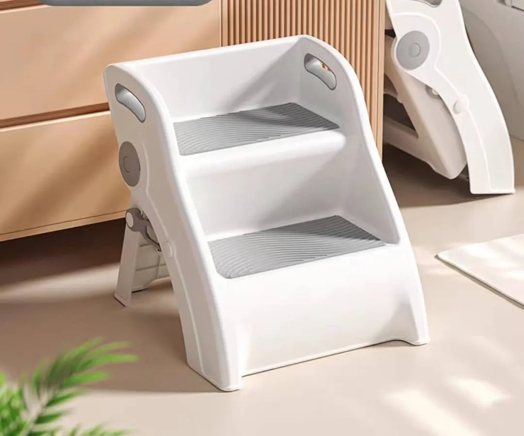 Đa chức năng Non-slip bé thang trẻ em nhà bếp gấp 2 chân bé nhà vệ sinh nhựa Toddler bước phân với armrests có thể gập lại