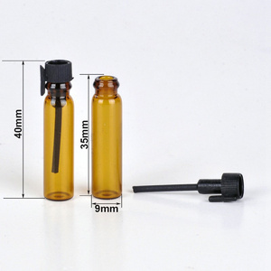 Piccole fiale di campione di profumo di vetro ambrato da 1ml forma di cilindro facile estremità aperta per diffusore Frost applicazione di superficie di stampaggio a caldo - Product Image 5