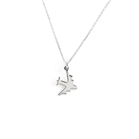 Collier pendentif avion minimaliste plaqué or 18 carats Bijoux d'éventail de style militaire Collier d'avion polonais en acier inoxydable