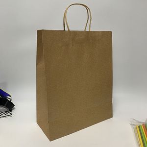 Bolsa de Papel Kraft Marrón Personalizada con Asa Plana para Llevar, Diseña Tu Propio Logotipo - Product Image 3