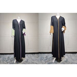 Abaya Cardigan de Seda <span class=keywords><strong>Medina</strong></span> con Puños Abiertos, Elegante y Modesta, Ropa Islámica para Mujeres Musulmanas de Dubái, Abaya Turca al por Mayor - Product Image 2