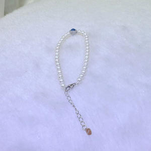 Auténtica Pulsera de Perlas de Agua Dulce de 4-5 mm, Nueva 2025, Plata Pura, Azul Marino, Blanco Tesoro, Casi Impecable, Collares en Capas de Moda - Product Image 2