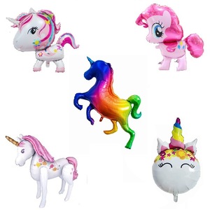 Phim Hoạt Hình Kỳ Lân Lá Bóng Trắng Màu Hồng Cầu Vồng Ngựa & Mèo Trẻ Em Duy Nhất Bên Trang Trí Sinh Nhật Bóng Bay Hạnh Phúc Cô Gái Đồ Chơi - Product Image 2
