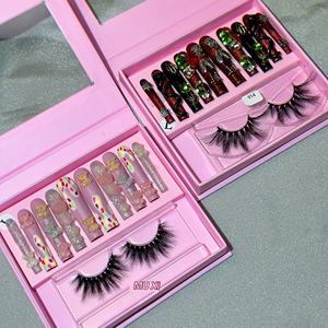 Ensemble réutilisable de <span class=keywords><strong>faux</strong></span> ongles et de <span class=keywords><strong>faux</strong></span> cils à presser Kit de <span class=keywords><strong>faux</strong></span> cils vaporeux pour le maquillage et le nail art - Product Image 4