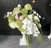 Offre Spéciale : Décoration Florale Réaliste pour Allée de Mariage – Arrangements de Chemin de Table Artificiels Verts et Blancs pour Allée de Mariage