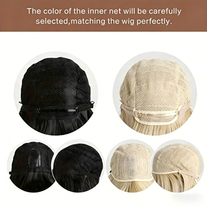 Perruque synthétique noire droite de 26 pouces avec frange, bonnet ajustable, haute densité, aspect naturel, résistante à la chaleur, pour usage quotidien et musique - Product Image 6