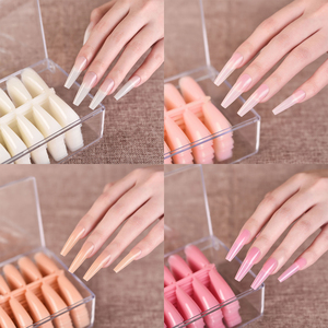 22*20 Uñas Postizas con Forma de Ataúd, Cobertura Completa, Estilo Francés, Largas, Resistentes, de ABS, en Caja - Product Image 6