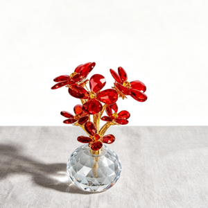 Ornement floral en cristal multicolore avec base en diamant, vente en gros d'usine, gravure personnalisée, figurine de bouquet de fleurs en cristal - Product Image 3