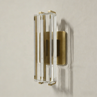 Plafonnier LED au design nordique minimaliste YH, applique murale vintage à 2 bras en cristal antique, éclairage LED intérieur pour salle de bain et salle à manger