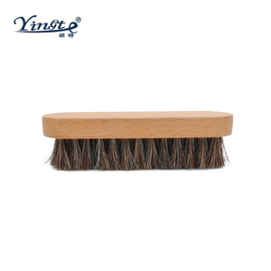 Yinste Shoe <b>Brush</b> Solid Wood Horse Hair Bristles For <b>Suede</b> Nubuck Cleaning - Product Image 1