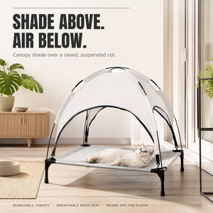 Cama elevada para mascotas al por mayor con dosel parasol de malla transpirable, cuna elevada suspendida para gatos y perros pequeños - Product Image 4