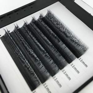 निजी लेबल जापान फैक्टरी मिंक व्यक्तिगत रेशम फ्लैट lashes डबल परत lashes - Product Image 2