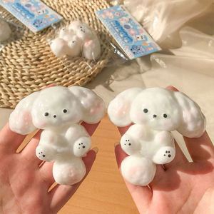 Juguete de peluche antiestrés de oso de peluche con mantequilla de miel enlatada súper suave y cremosa, hecho en casa, con un perro rizado suave y cremoso para aliviar el estrés. - Product Image 6