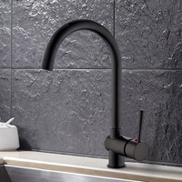 Keran Dapur Modern Mewah Terlaris Warna Hitam Matte dengan Inti Keramik Kuningan, Bergaya Klasik, Garansi 3 Tahun, Pemasangan di Atas Meja, Tuas Tunggal