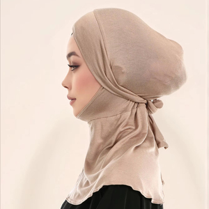 <span class=keywords><strong>Bonnet</strong></span> intérieur intégral couleur unie pour femme musulmane, <span class=keywords><strong>sous</strong></span>-<span class=keywords><strong>bonnet</strong></span> à <span class=keywords><strong>nouer</strong></span> en jersey modal, <span class=keywords><strong>hijab</strong></span> instantané avec sangles - Product Image 2