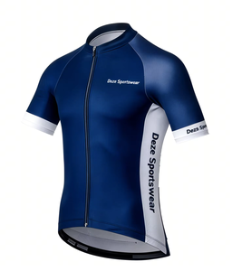 Jersey de Ciclismo de Manga Corta con Cierre Completo, Personalizado con Logotipo, de Secado Rápido, Transpirable, de Poliéster y Spandex, al por Mayor, Uniforme de Equipo OEM - Product Image 1