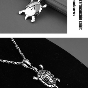 Colliers en acier inoxydable 316L avec pendentifs animaux 3D mignons en forme de tortue pour femmes et hommes, vente directe d'usine - Product Image 5