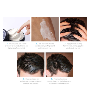 Argile mate pour les cheveux personnalisée pour hommes, fixation forte, non grasse et sans brillance, pour cheveux bouclés Ingrédients d'herbes végétaliennes et biologiques - Product Image 6