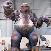 Installation artistique géante gonflable monstre cracheur de brouillard avec structure métallique – Point de repère accrocheur pour aéroports fantastiques et garderies