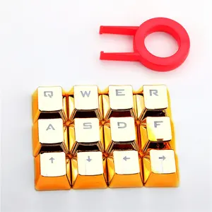 Personalizado 12 teclas 104 teclas galvanoplastia textura do metal keycap gaming teclado mecânico PBT keycap de transmissão de luz