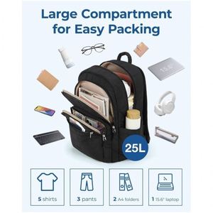 Women's Summer Laptop <b>Backpack</b> Nylon Urban Simplicity 20-35L <b>Waterproof</b> Zipper Closure for Travel & On-the-go Use - Product Image 2
